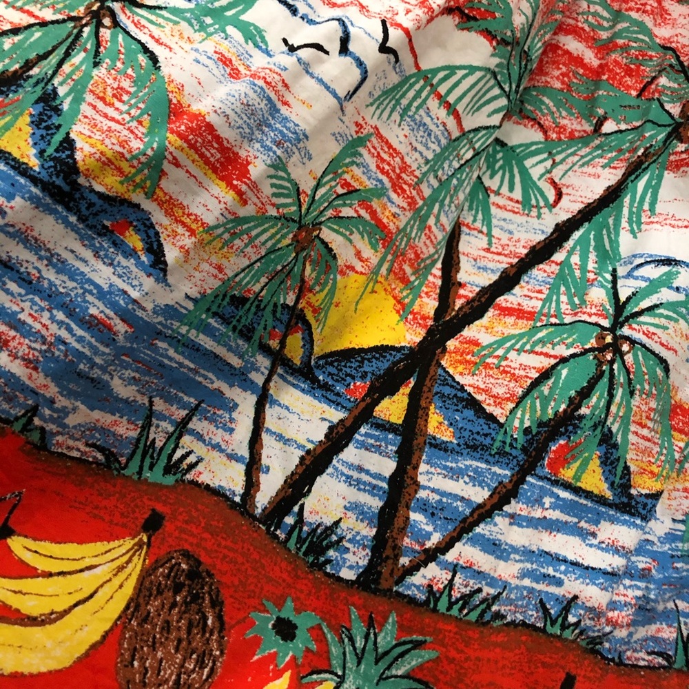 Red Tropical Print Pleated Midi Skirt - Picture 4 of 7